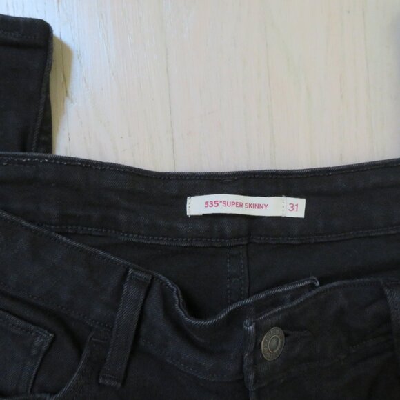 Black Levi Super Skinny Jeans 535 size 31 - Picture 2 of 4